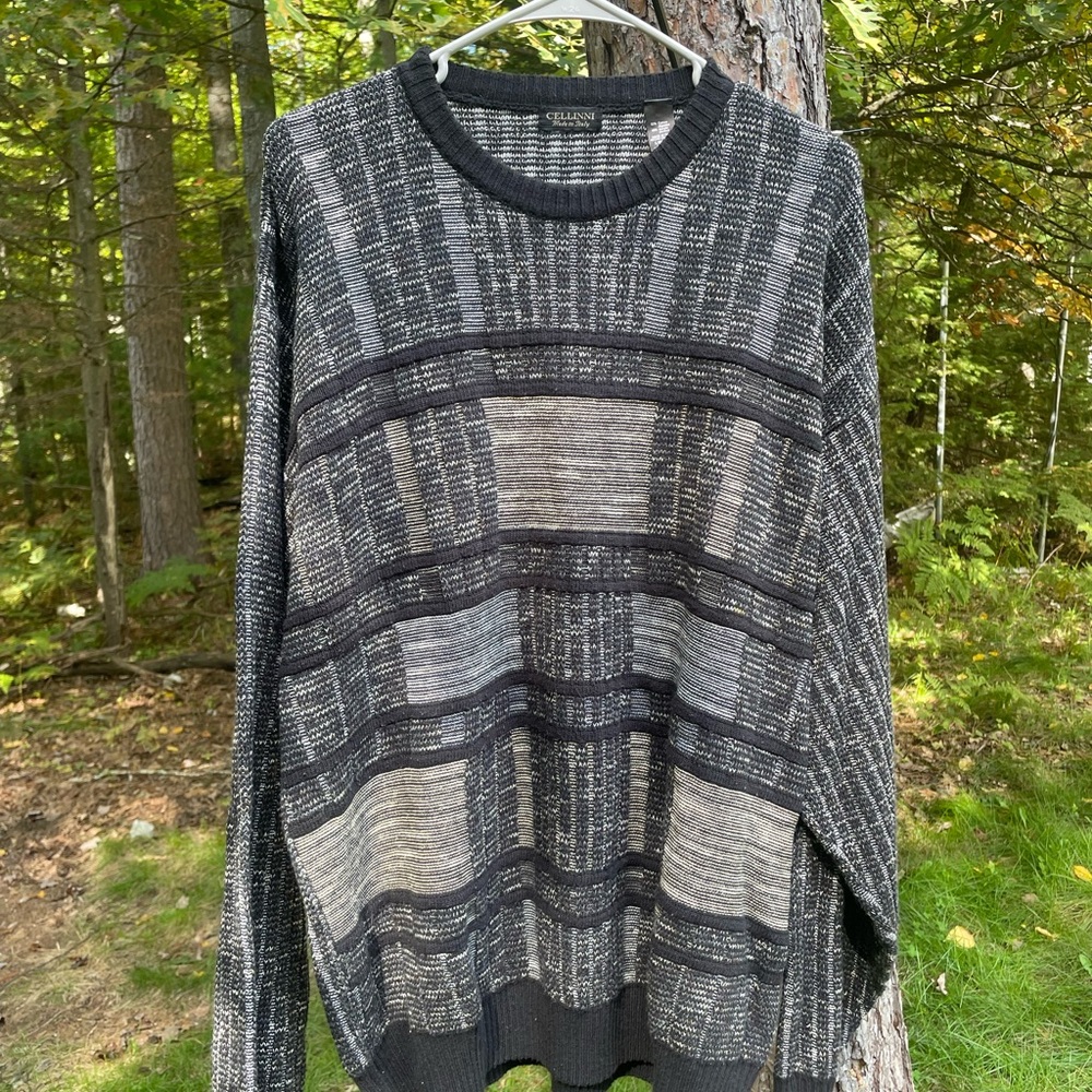 Classic Black and Gray Crewneck Sweater